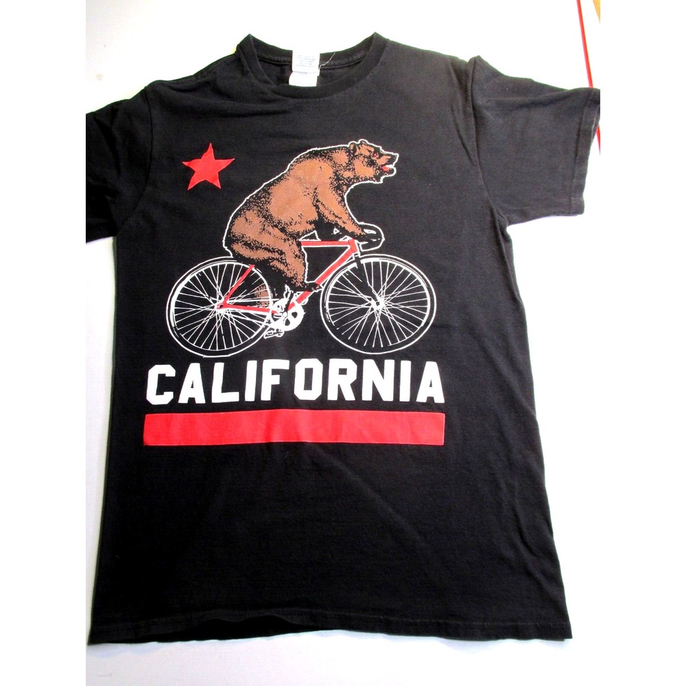 Delta Pro Weight California Golden Bear Bicycle T-Shirt Mens Small Black